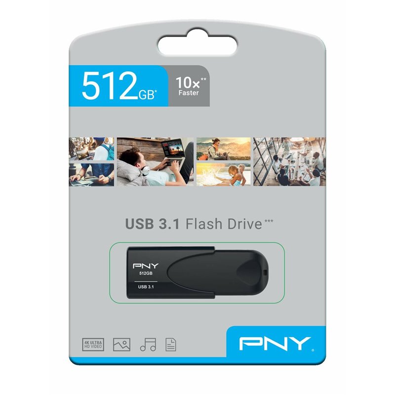 Image secondaire de Clé USB PNY FD512ATT431KK-EF Noir 512 GB (1 Unité)