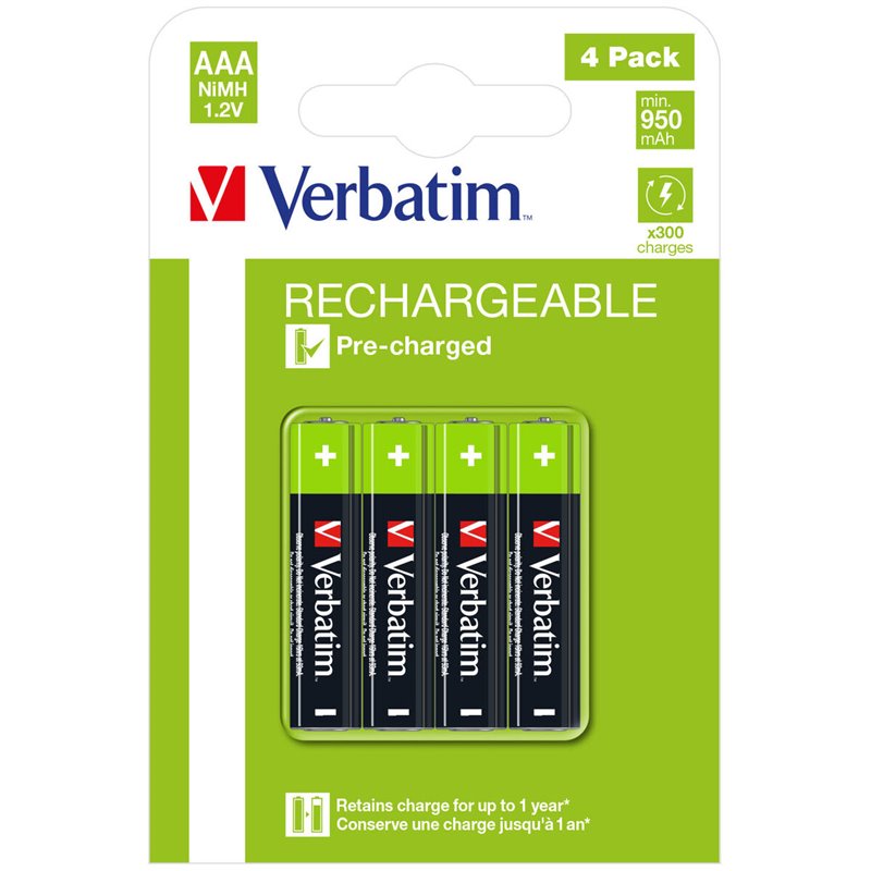 Image secondaire de Verbatim 49514 pile domestique Batterie rechargeable AAA Hybrides nickel-métal (NiMH)