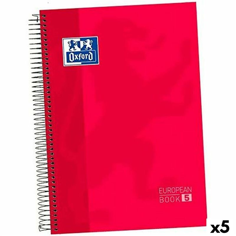 Cahier Oxford Europeanbook 5 Rouge A4+ 120 Volets (5 Unités)