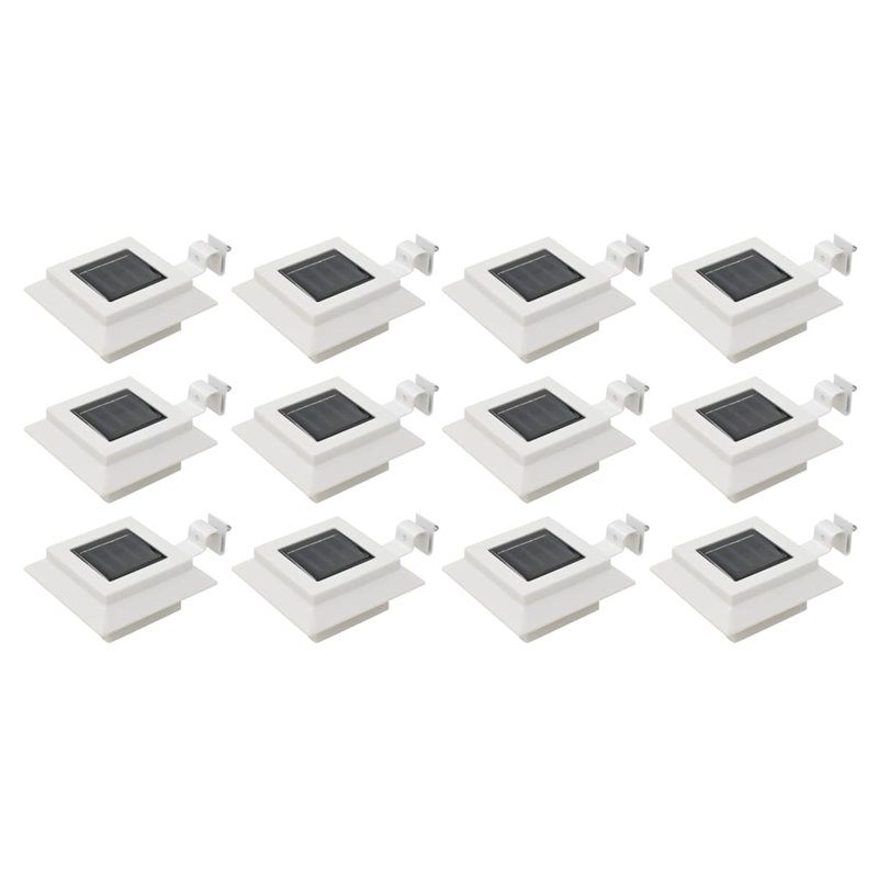 vidaXL Lampes solaires à LED carrées d'extérieur 12 pcs 12 cm Blanc