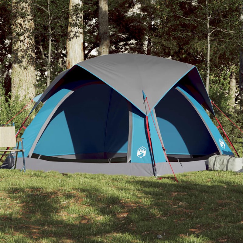 vidaXL Tente de camping de cabine 4 personnes bleu imperméable