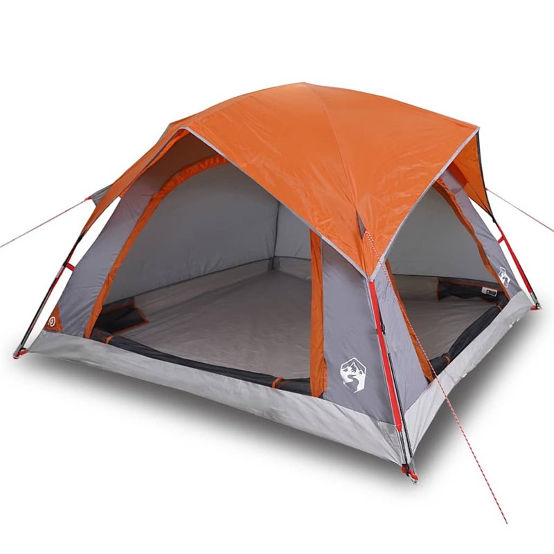 Image secondaire de vidaXL Tente de camping de cabine 4 personnes gris orange imperméable