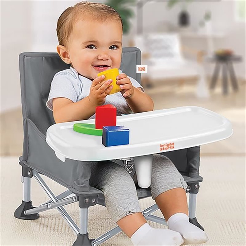 Image secondaire de BRIGHT STARTS Rehausseur compact pliable - Pop 'N Sit, Tablette amovible, Ultra compact, Sac de transport inclus