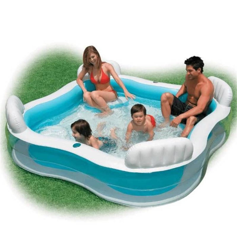 Image secondaire de Piscine familiale octogonale bleue avec sieges et appuie-tetes 229 x 229 x 66 cm - INTEX - 56475