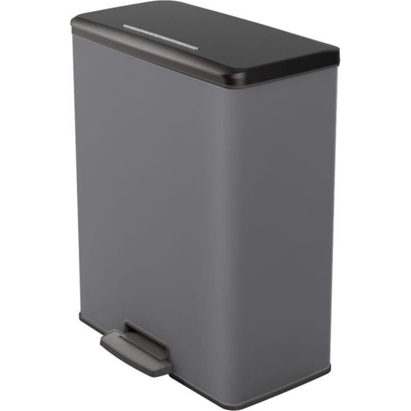 Poubelle Rectangle - DECO BIN - CURVER - 65L - Grande capacité - 49 x 32 x 61 cm - Anthracite