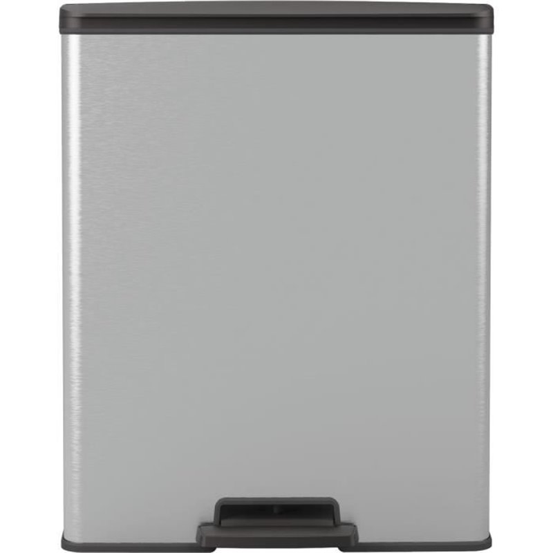 Image secondaire de Poubelle Rectangle - DECO BIN - CURVER - 65L - Design moderne - 49 x 29 x 61 cm - Gris métallisé