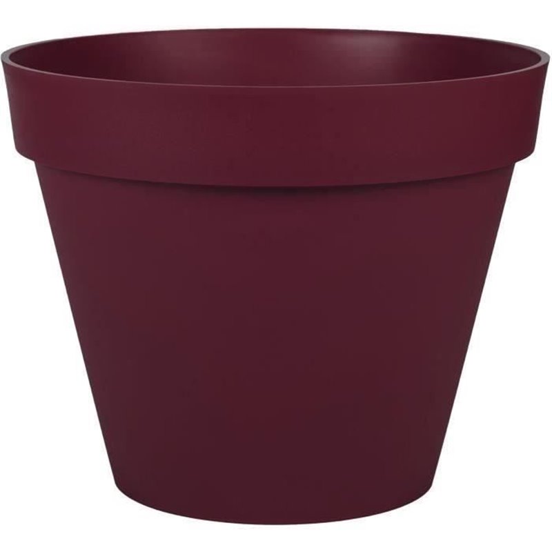 EDA Pot de Fleur Rond TOSCANE Ø 40 cm - Volume 23 L - Ø 39,5 x H.31 cm - Rouge bourgogne