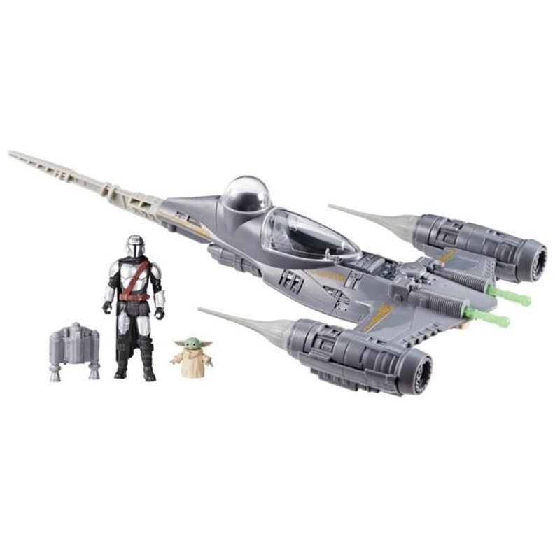 Image secondaire de Vaisseau The Mandalorian's N-1 Starfighter, figurines Grogu et Mandalorien de 10 cm, jouet pour enfant des 4 ans, Star W