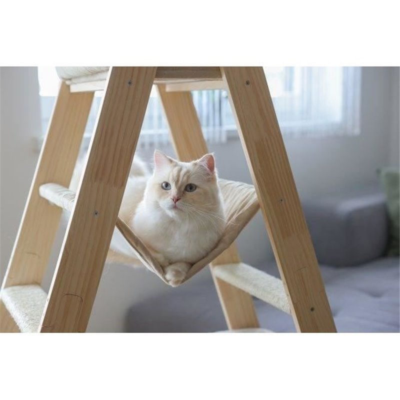 Image secondaire de Arbre a chat 134 cm - LADDER - KERBL - Bois massif - 3 options de repos