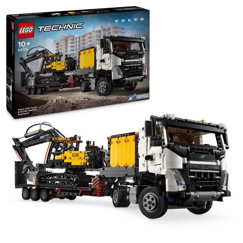 LEGO Technic 42175 Camion Volvo FMX et Pelleteuse Électrique EC230 - Set de Véhicule