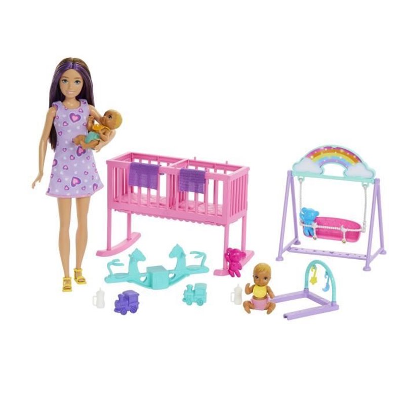 Barbie-La Chambre des Jumeaux-Coffret Skipper, bébés et accessoires HXM99