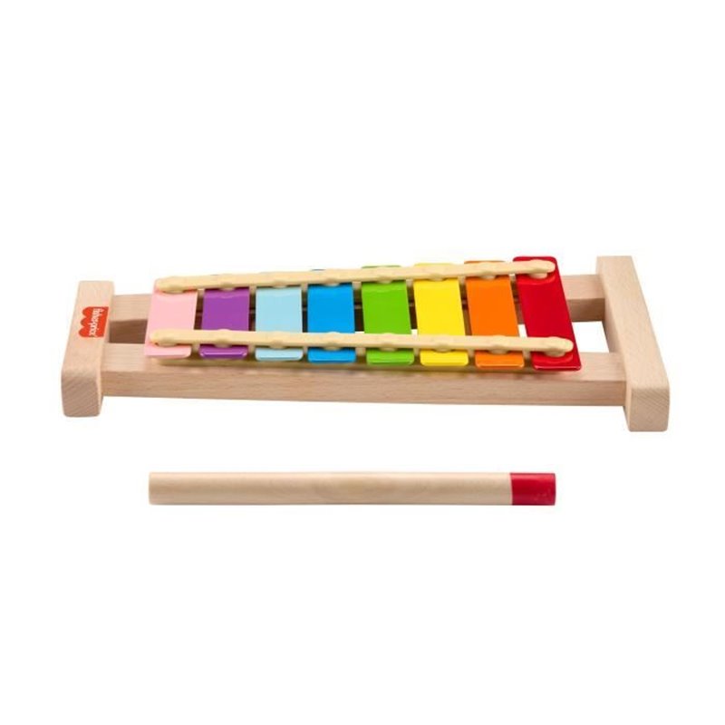 Image secondaire de Fisher-Price-Xylophone en bois, instrument de musique avec 2 pièces HXV13