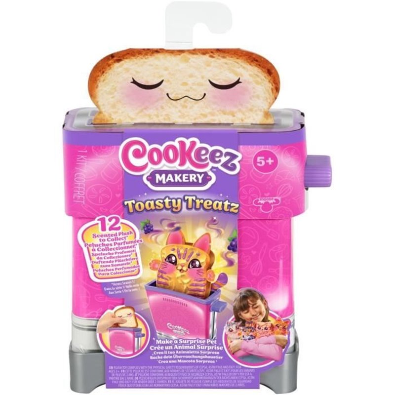 Toasty - MOOSE TOYS - COOKEEZ MAKERY - Peluche parfumée en forme de toast, grille-pain interactif