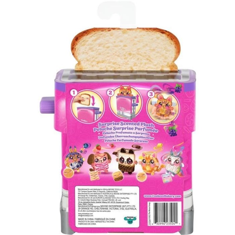 Image secondaire de Toasty - MOOSE TOYS - COOKEEZ MAKERY - Peluche parfumée en forme de toast, grille-pain interactif