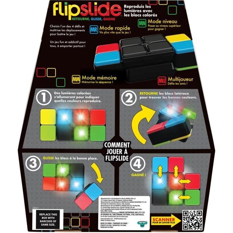 Image secondaire de Flipslide - MOOSE TOYS - Jeu électronique de combinaison de lumiere, avec piles incluses