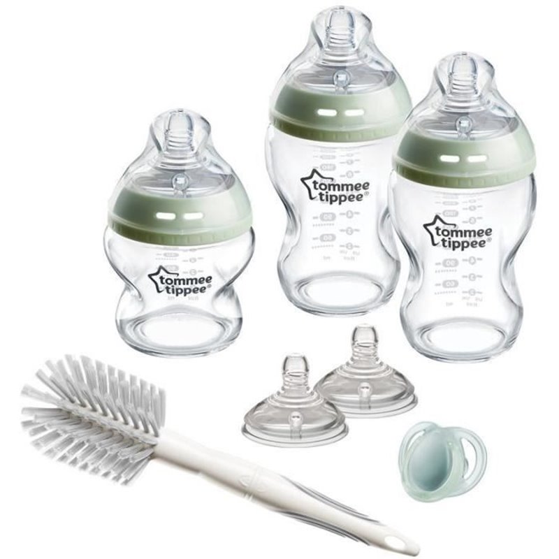 Coffret biberons - TOMMEE TIPPEE - NATURAL START - En verre - Biberons anti-colique 150 ml / 250 ml - Tétines a débit mo