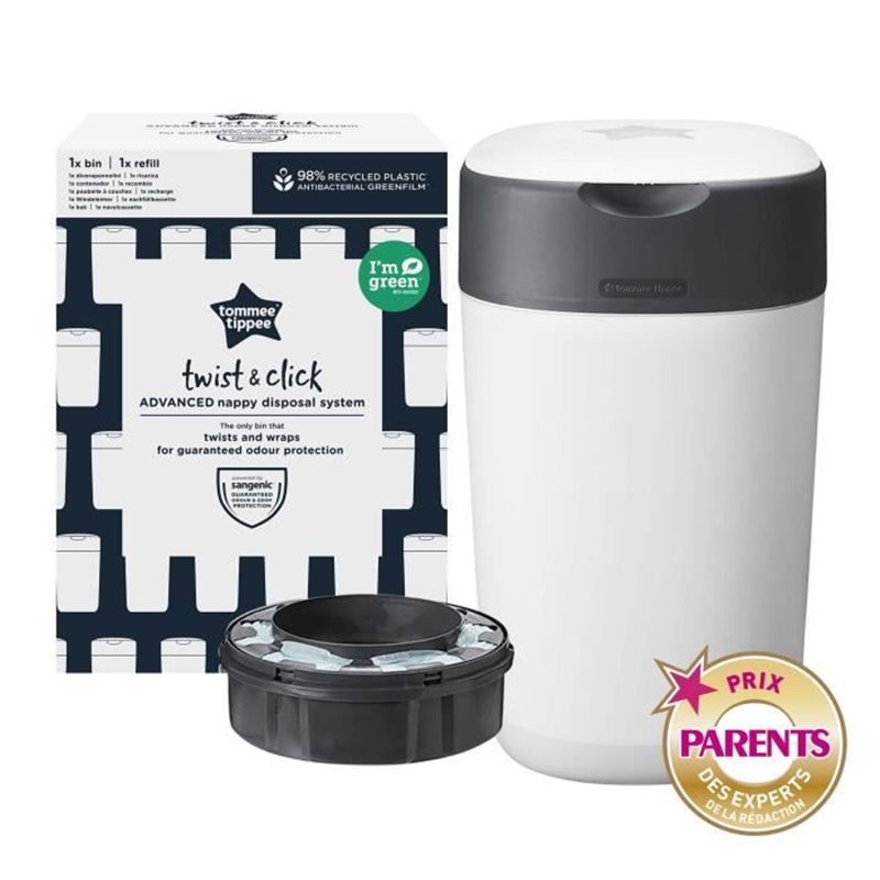 Image secondaire de TOMMEE TIPPEE Poubelle à couches Twist & Click, Blanc