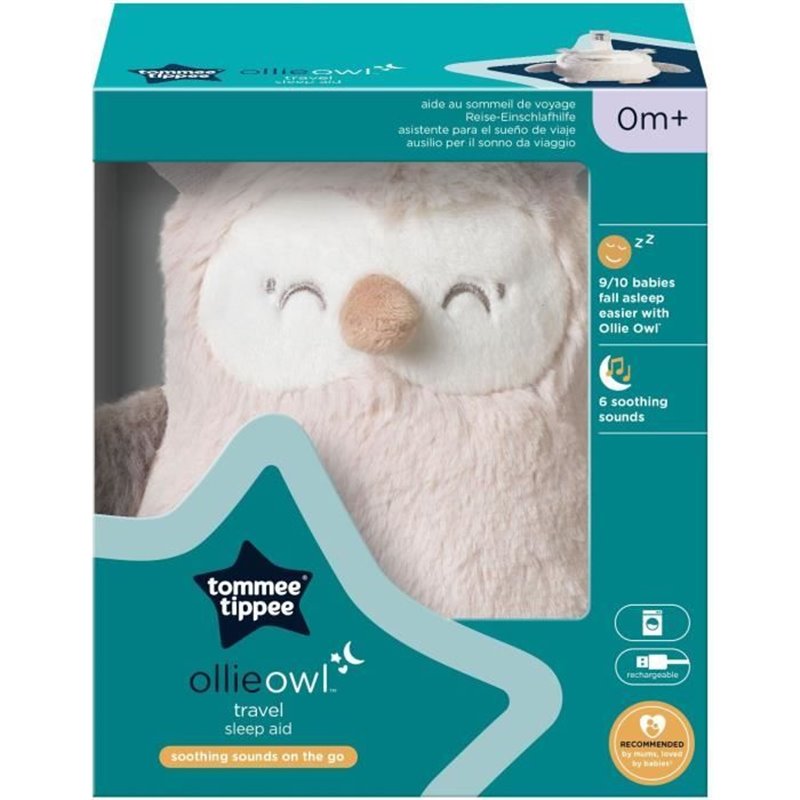 Image secondaire de Mini Peluche - TOMMEE TIPPEE - Ollie La Chouette - Aide au sommeil nomade - 6 sons - Rechargeable par USB - Lavable en m