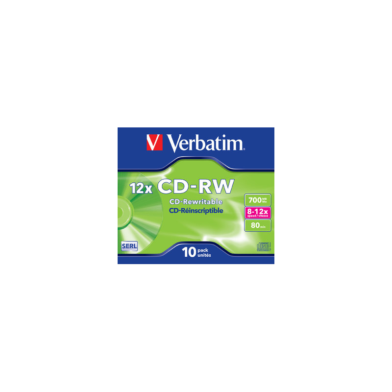 Verbatim CD-RW 12x 700 Mo 10 pièce(s)