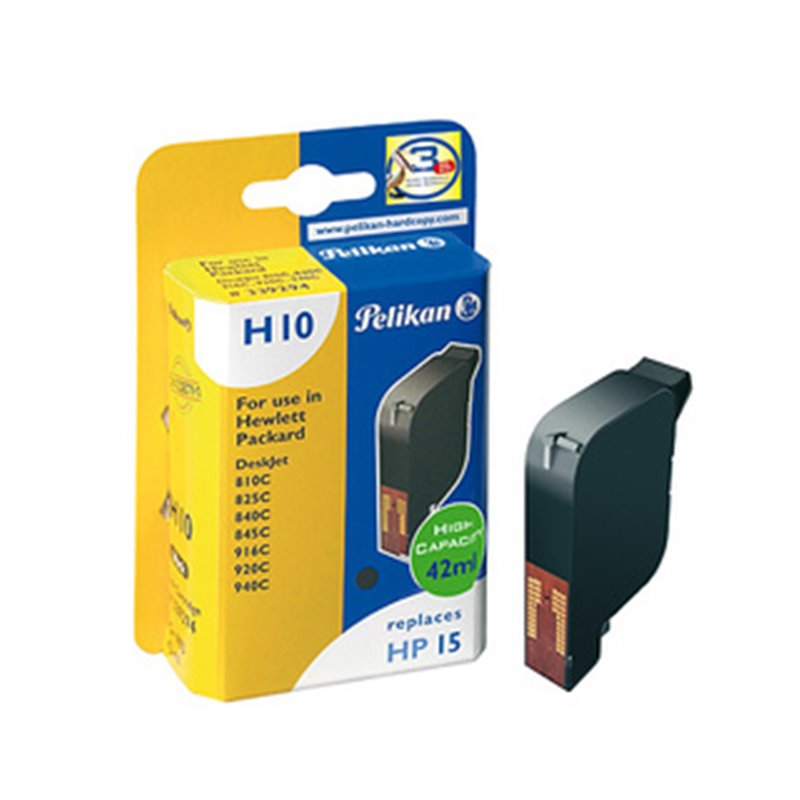 Pelikan Inkjet Cartridge H10 replaces HP 15, black, 42 ml 1 pièce(s) Rendement élevé (XL) Noir