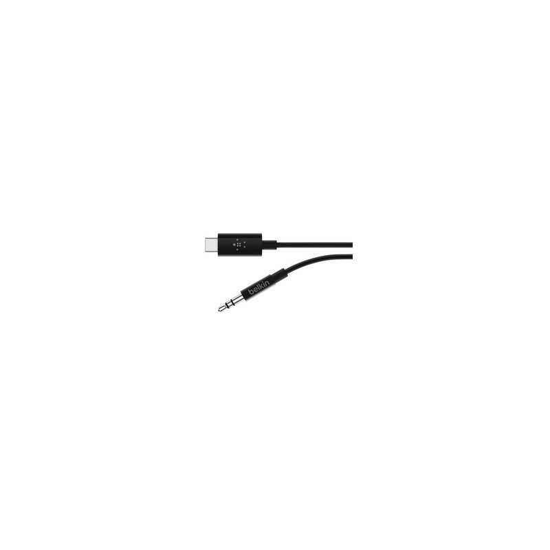 Belkin RockStar 3.5mm Audio Cable with USB-C Connector câble audio USB C 3,5mm Noir