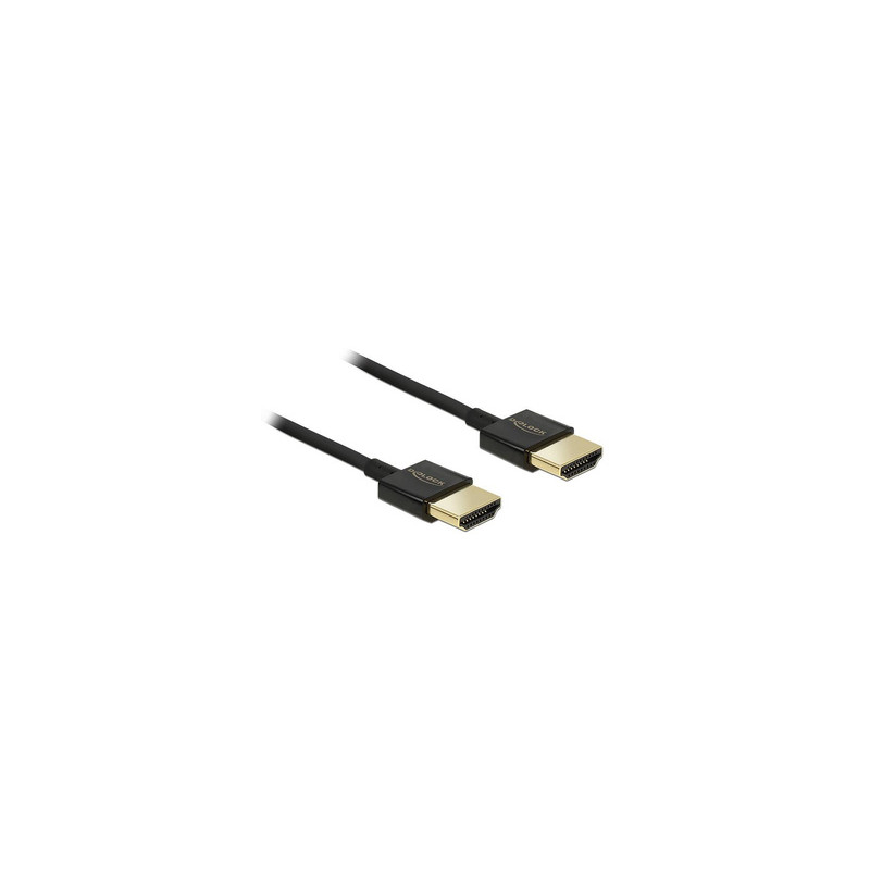 DeLOCK HDMI/HDMI, 2 m câble HDMI HDMI Type A (Standard) Noir