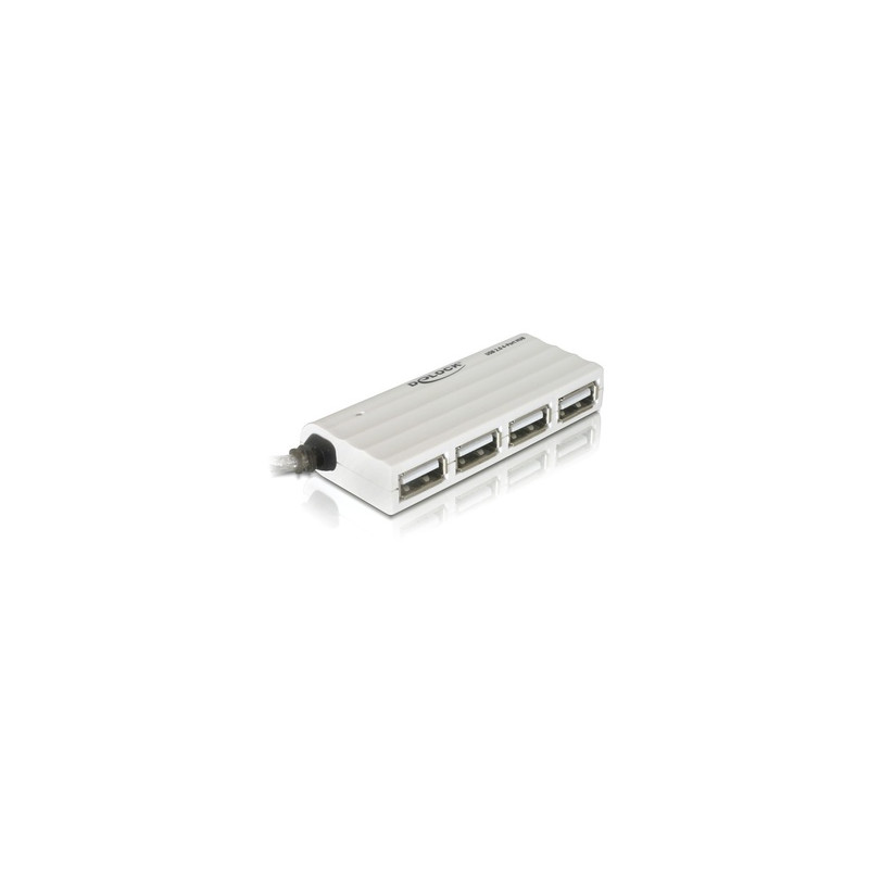 DeLOCK USB 2.0 external 4-port HUB 480 Mbit/s Blanc