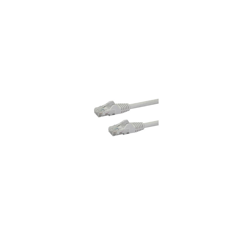 StarTech.com Câble réseau Cat6 Gigabit UTP sans crochet de 1m - Cordon Ethernet RJ45 anti-accroc - M/M - Blanc