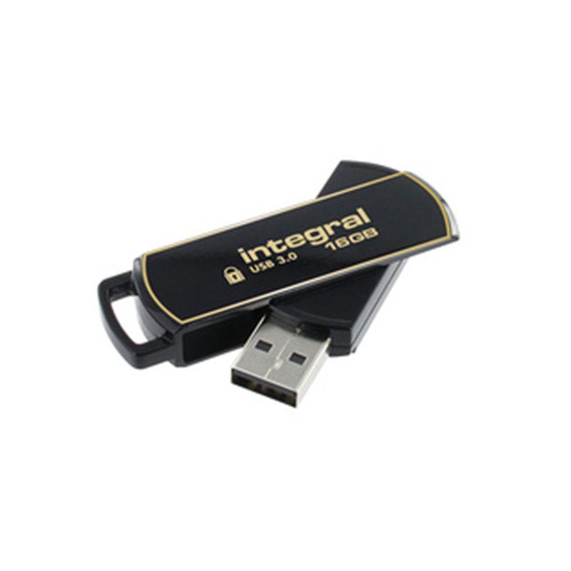 Integral 16GB Secure 360 Encrypted USB 3.0 lecteur USB flash 16 Go USB Type-A 3.2 Gen 1 (3.1 Gen 1) Noir, Or