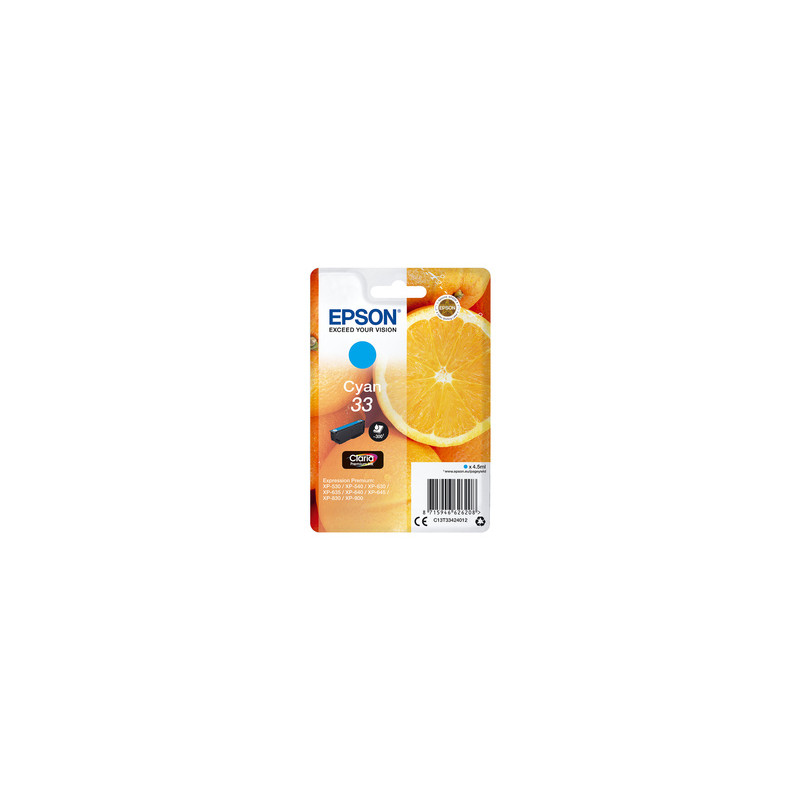 Epson Oranges C13T33424010 cartouche d'encre 1 pièce(s) Original Cyan