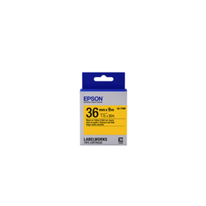 Epson LK-7YBP - Couleur Pastel - Noir sur Jaune - 36mmx9m