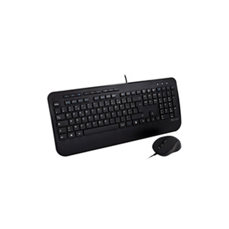 V7 Clavier USB grande taille avec repose-mains et souris ambidextre - FR