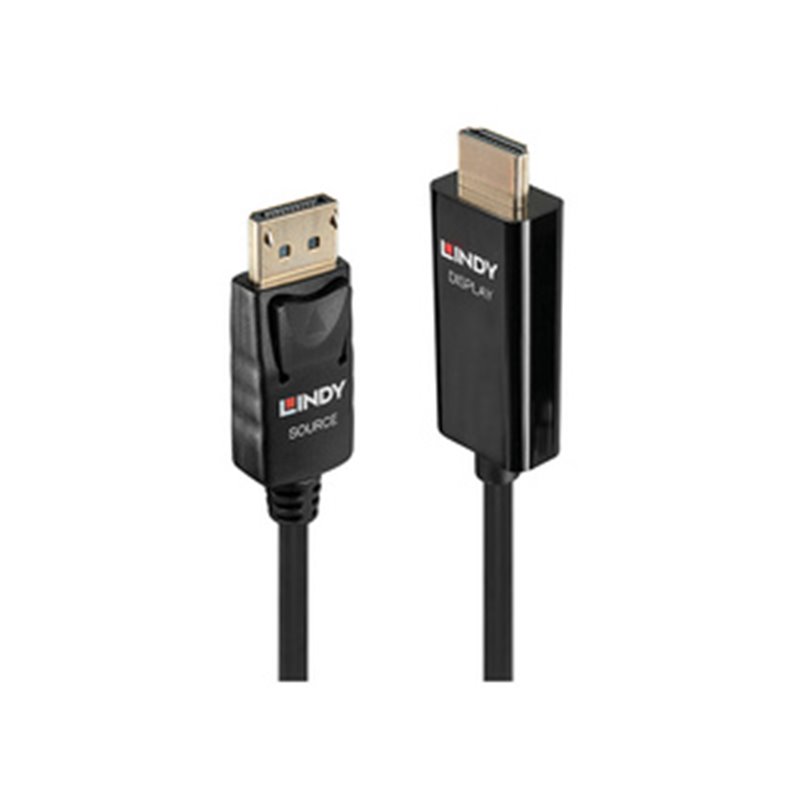 Lindy 40914 câble vidéo et adaptateur 0,5 m HDMI Type A (Standard) DisplayPort Noir