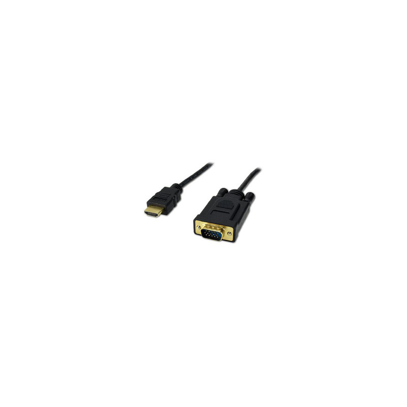 MCL MC287-1.5M câble vidéo et adaptateur 1,5 m HDMI Type A (Standard) VGA (D-Sub) Noir