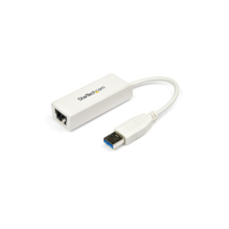 StarTech.com Adaptateur réseau USB 3.0 vers Gigabit Ethernet NIC - 10/100/1000 Mb/s - M/F - Blanc