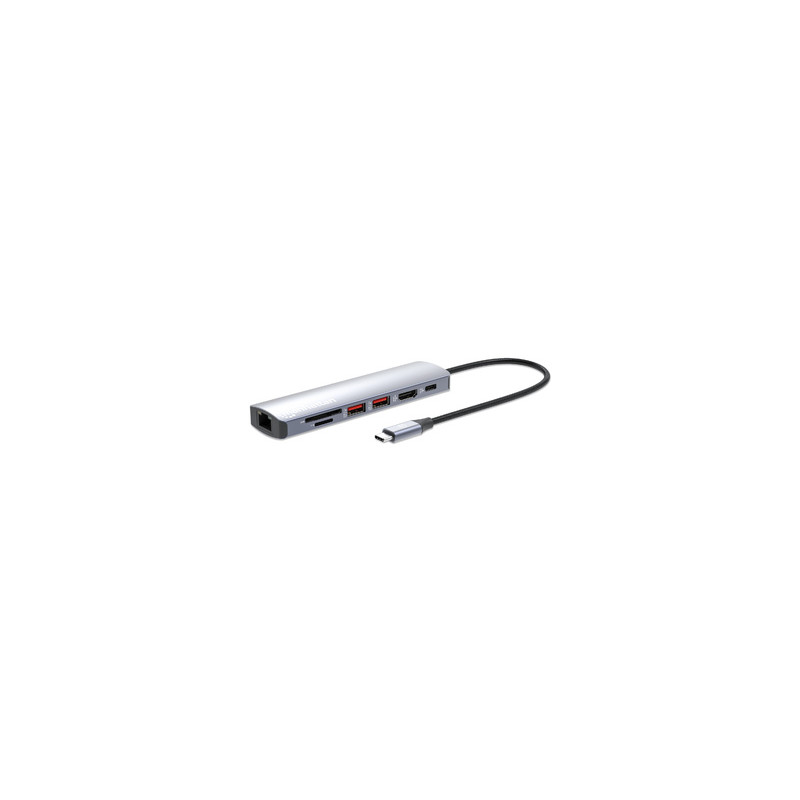 Manhattan 153966 station d'accueil Avec fil USB 3.2 Gen 2 (3.1 Gen 2) Type-C Argent