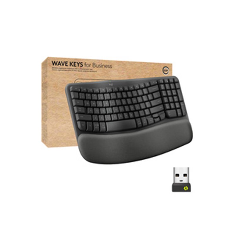 Logitech Wave Keys clavier ergonomique sans fil avec repose-poignets rembourré