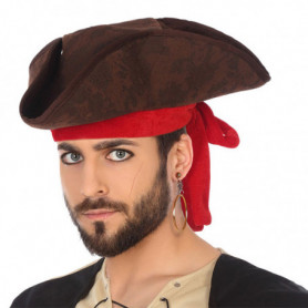 Chapeau Pirate Marron Rouge 119502 36,99 €