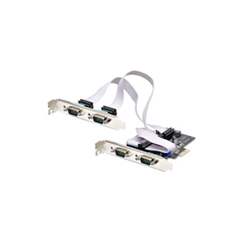 StarTech.com Carte Série PCI Express à 4 Ports - Adaptateur/Carte PCIe à 4 Ports vers RS232/RS422/RS485 (DB9), Support B