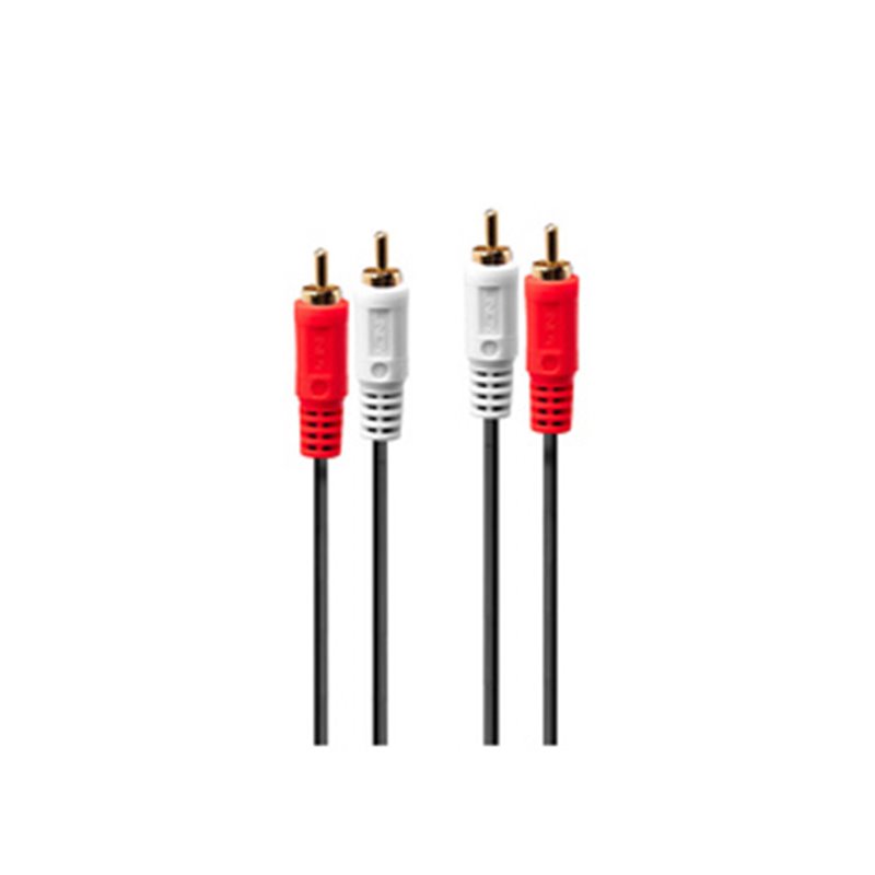 Lindy 35664 câble audio 10 m 2 x RCA Rouge, Blanc