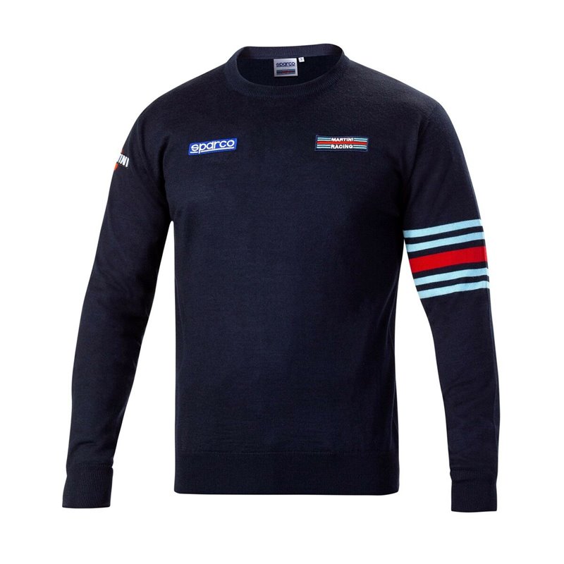 Sweat sans capuche homme Sparco Martini Racing Bleu foncé