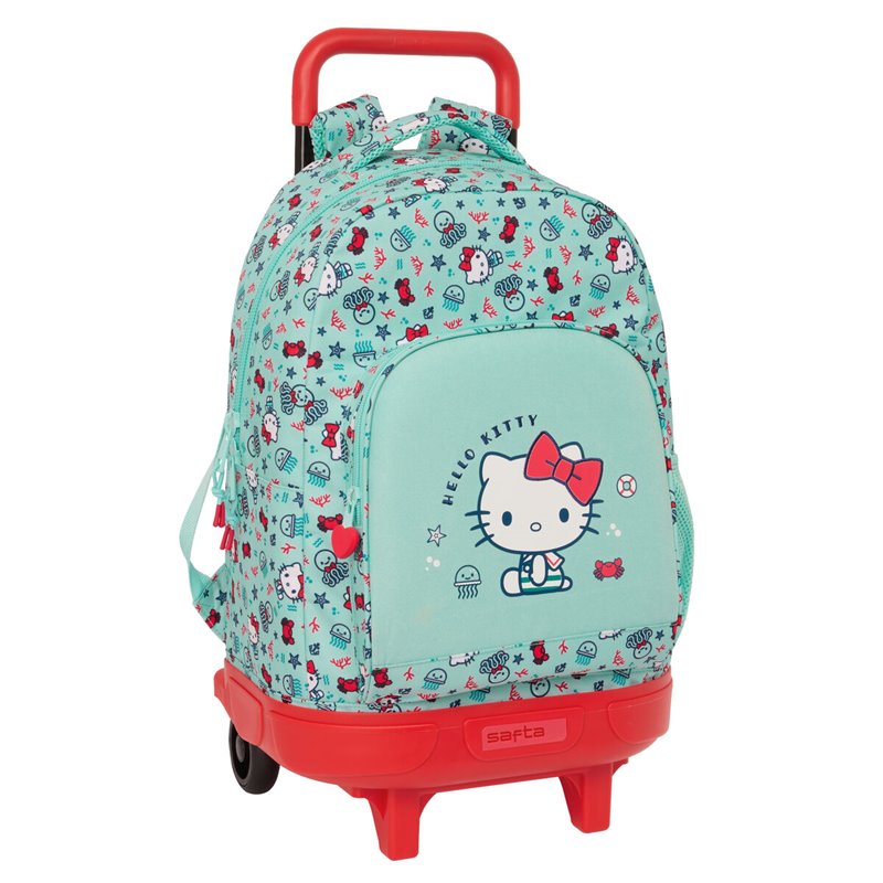 Cartable à roulettes Hello Kitty Sea lovers Turquoise 33 X 45 X 22 cm