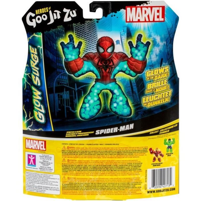 Image secondaire de Spiderman Glow Surge 11cm - HERoeS OF GOO JIT ZU - MARVEL - Figurine lumineuse et extensible