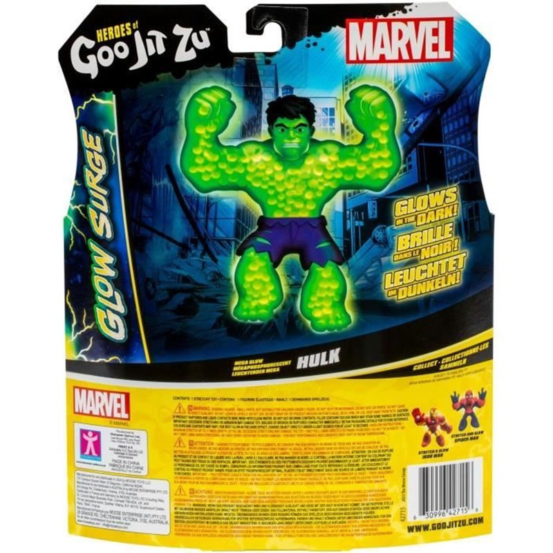 Image secondaire de Hulk Glow Surge 11cm - HERoeS OF GOO JIT ZU - MARVEL - Figurine lumineuse et extensible