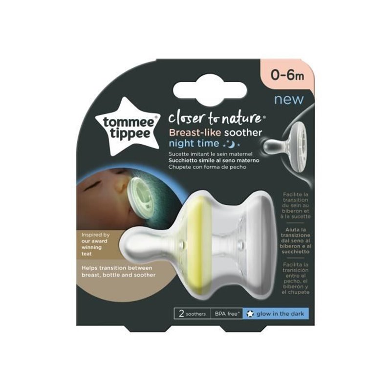 Image secondaire de Sucette Tommee Tippee Closer to Nature Nuit Fluorescente 0-6m Lot de 2 - Silicone - Rose