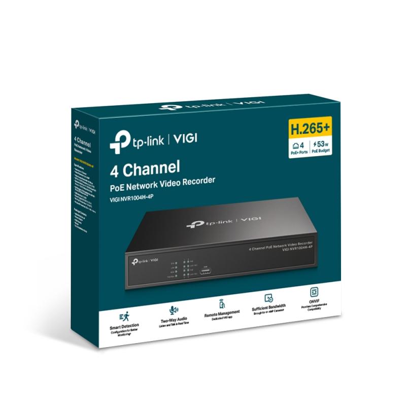 Image secondaire de TP-Link VIGI NVR1004H-4P Enregistreur vidéo sur réseau Noir