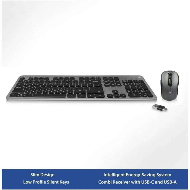 Image secondaire de Ewent EW3272 clavier Souris incluse Universel RF sans fil QWERTY Espagnole Noir