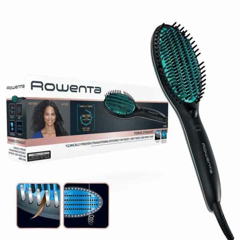 Rowenta Power Straight CF5820 brosse soufflante et fer à lisser Brosse à lisser À chaleur Noir, Vert 1,8 m