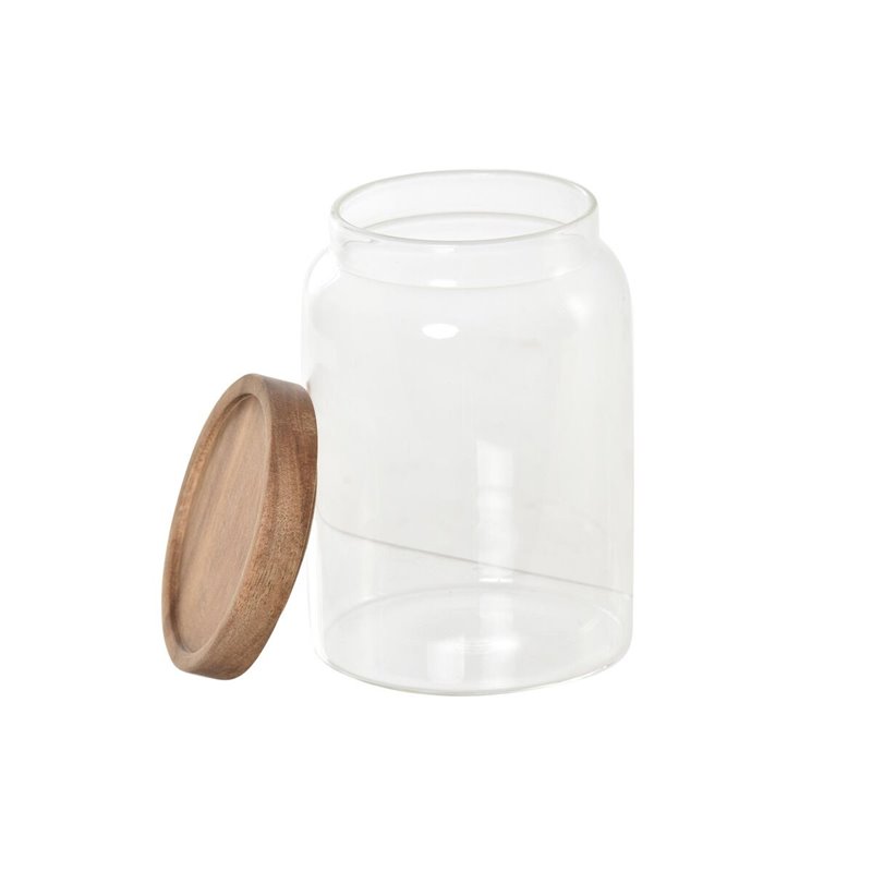 Image secondaire de Set de 3 Boites DKD Home Decor Acacia Verre Borosilicaté (1 L) (400 ml) (700 ml) (3 Pièces)