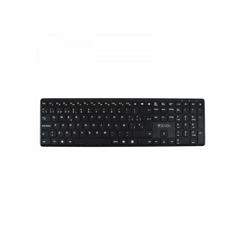 V7 Clavier KW550SEBT Dual mode Bluetooth / Wireless 2,4 GHZ espagnol QWERTY - Noir